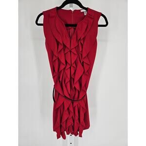 Vintage Y2K Forever Fashion Womens Sz S Mini Dress Red Ruffled Sleeveless